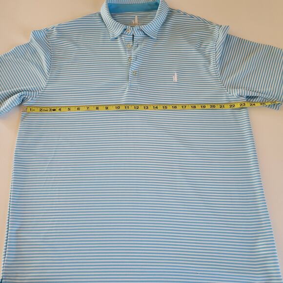Johnnie-O Men's Polo Shirt XL Blue Striped Casual Golf Active Wear Surf - Picture 7 of 10